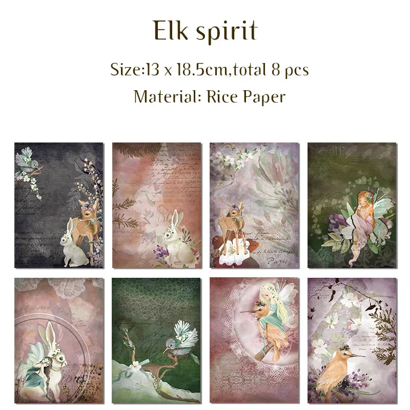 Papier voor kaarten maken & Scrapbook Rijstpapier Bloemen Vintage Set