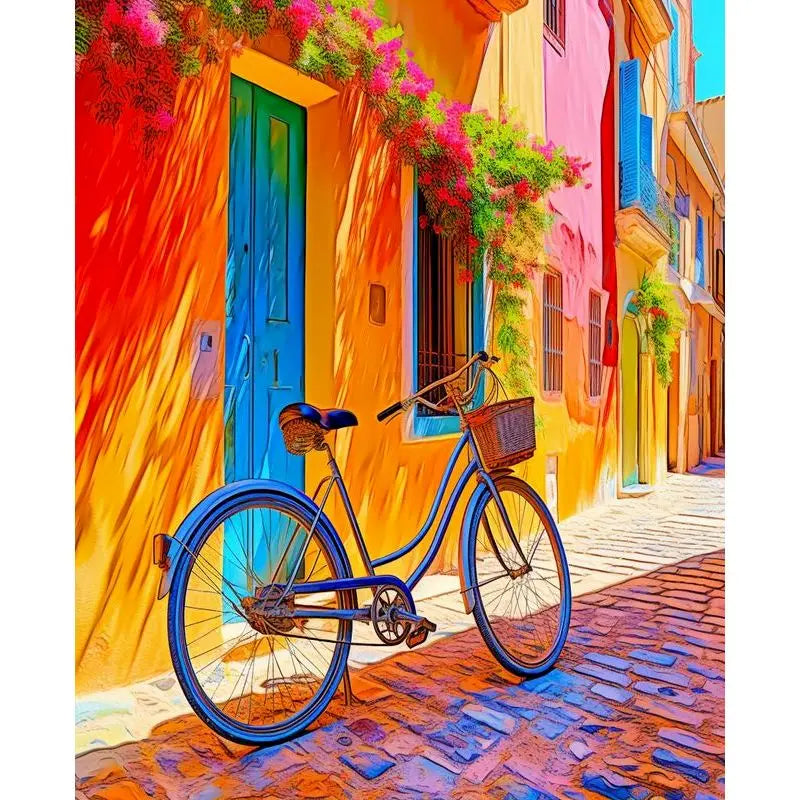 Diamond Painting Overig Kleurrijk Volledig Rond 30x40cm - Fiets