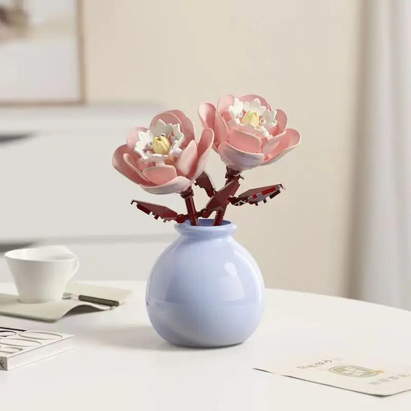 Bouwpakket Bloemenboeket met Rozen – Creatieve Bloemen Bouwstenen Set