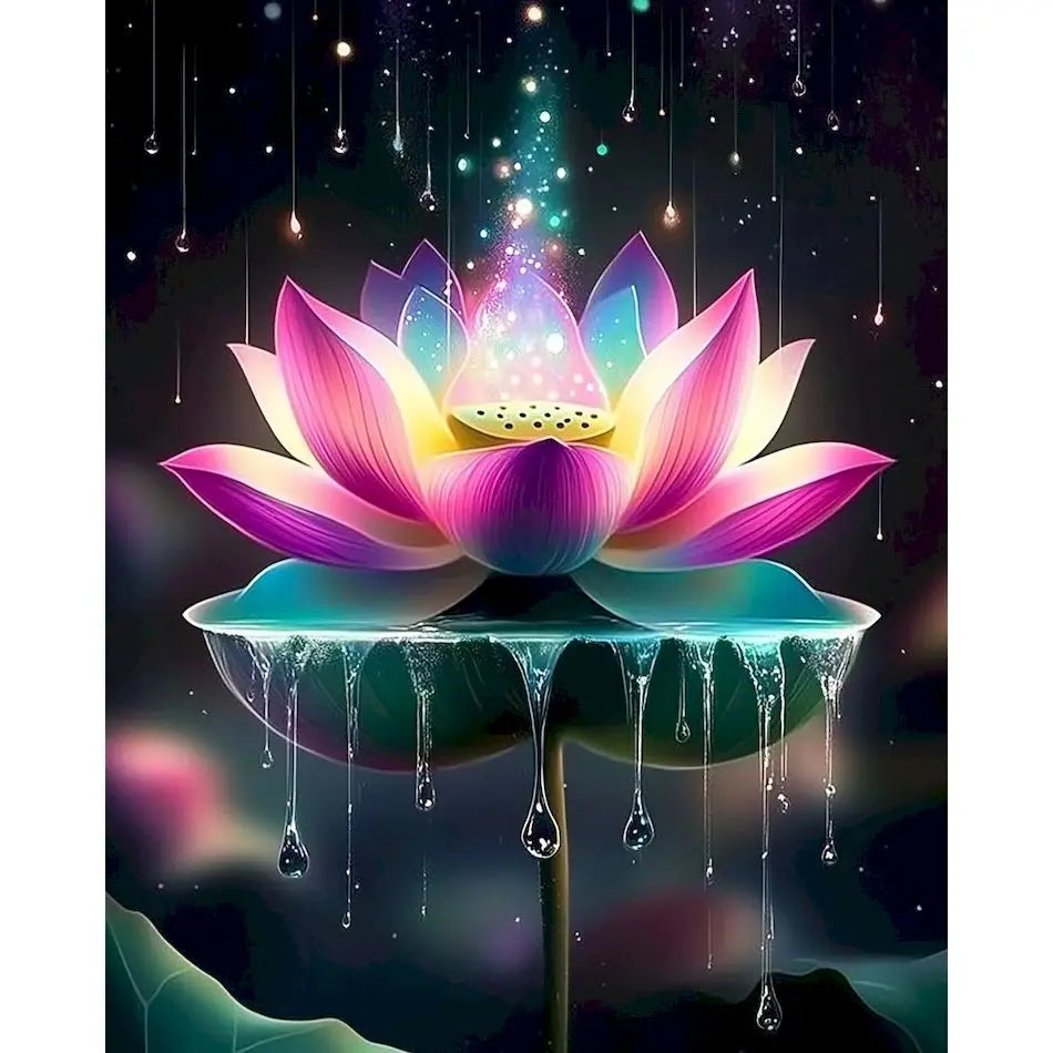 Schilderen op nummer Bloemen en Planten met Zonnebloemen en Lotus