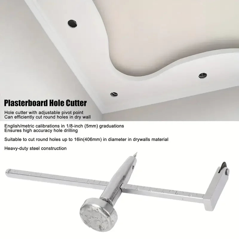 Maak perfecte ronde uitsnijdingen met de verstelbare gipsplaat cirkelsnijder – 1 stuk