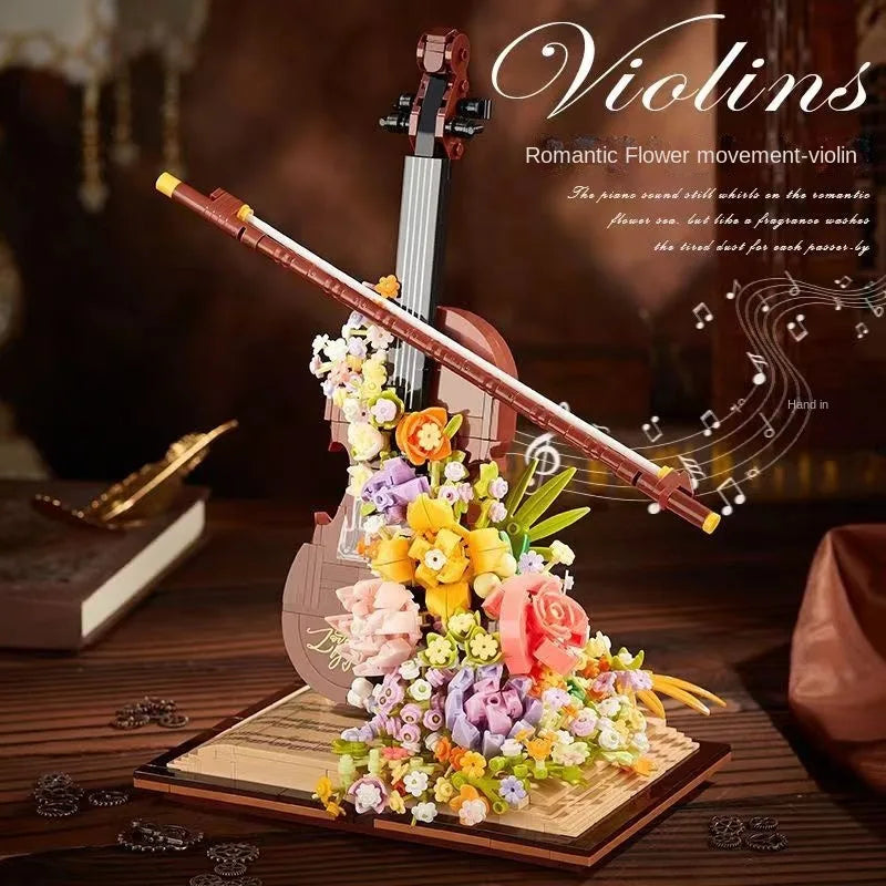 Bouwpakket muziekinstrumenten - Eeuwige Bloem Muziekdecor Set - Viool