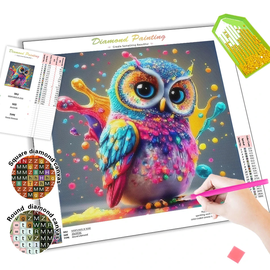 Diamond Painting Dieren - volledige bedekking - ronde of vierkante steentjes - Varken