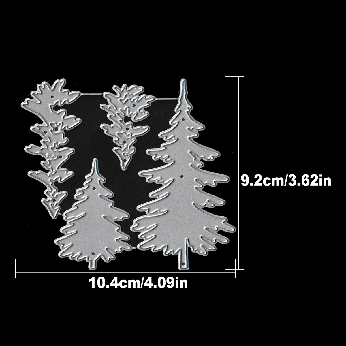 Snijmal Retro Winter Pine Bomen Laagjes voor Scrapbooking