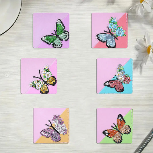 Diamond Painting Boekenlegger Vlinders Set van 6 Hoekboekenleggers