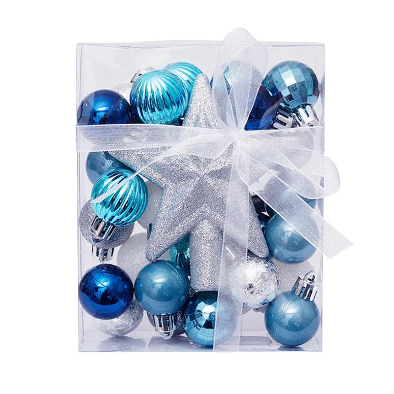Kerstballen set met 30 decoratieve ballen en ster piek voor kerstboom