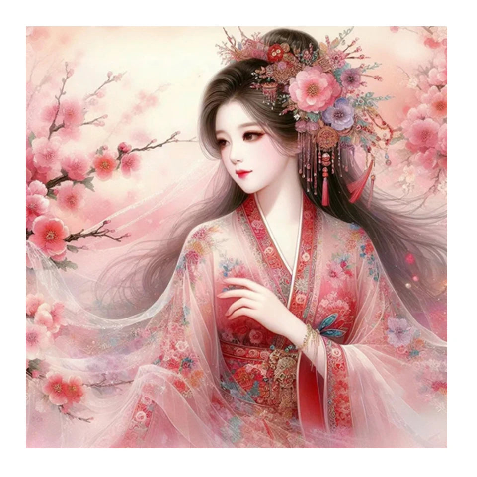 AB Diamond Painting met AB en Fairy dust steentjes – Peach Blossom