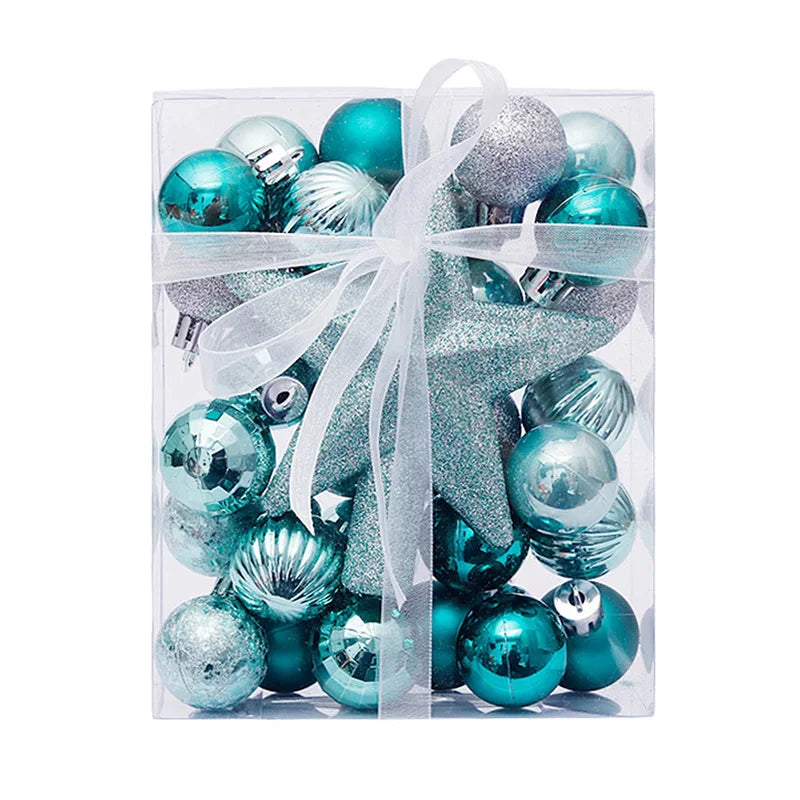 Kerstballen set met 30 decoratieve ballen en ster piek voor kerstboom