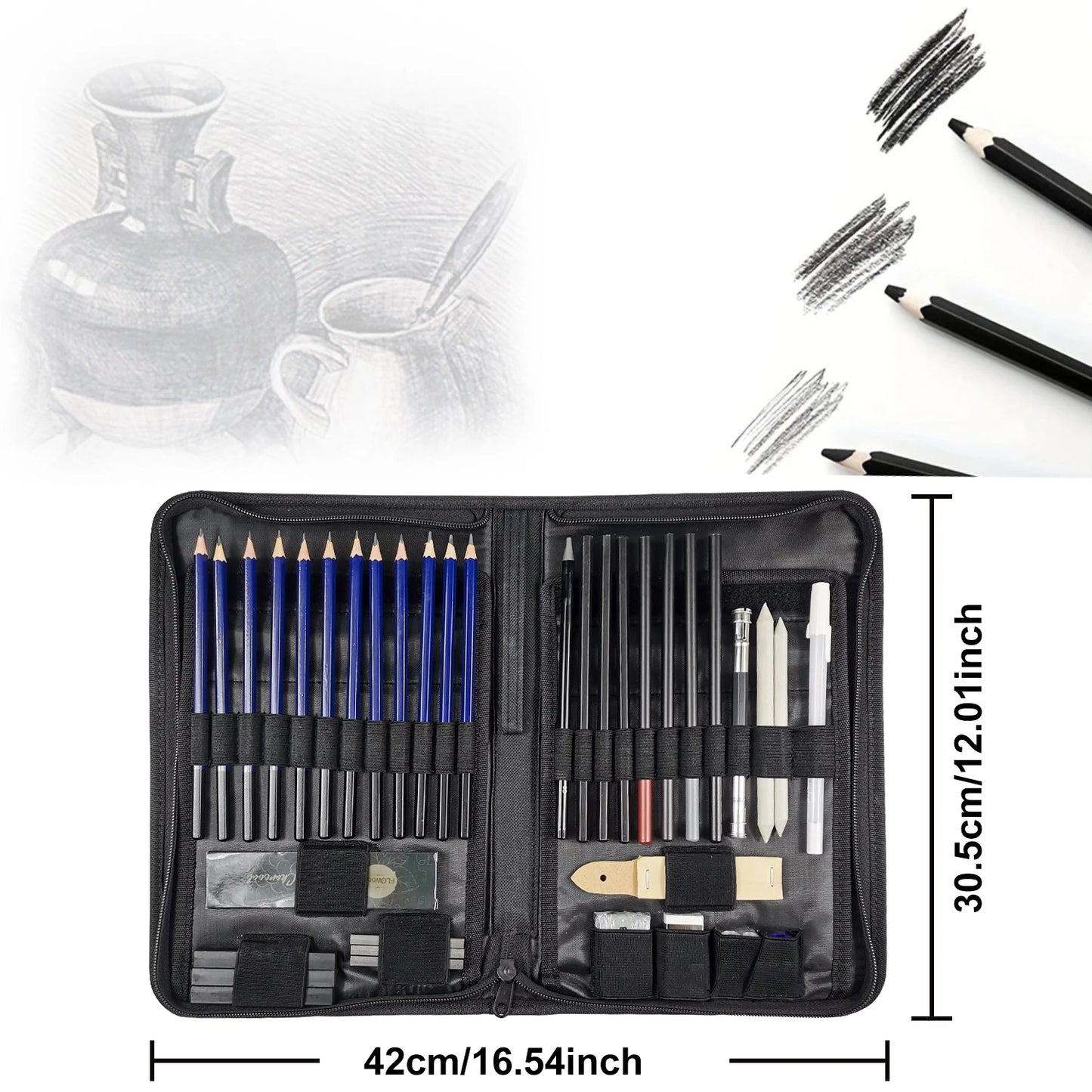 Potloden set Professionele Schets- en Tekenset 40-delig met Accessoires