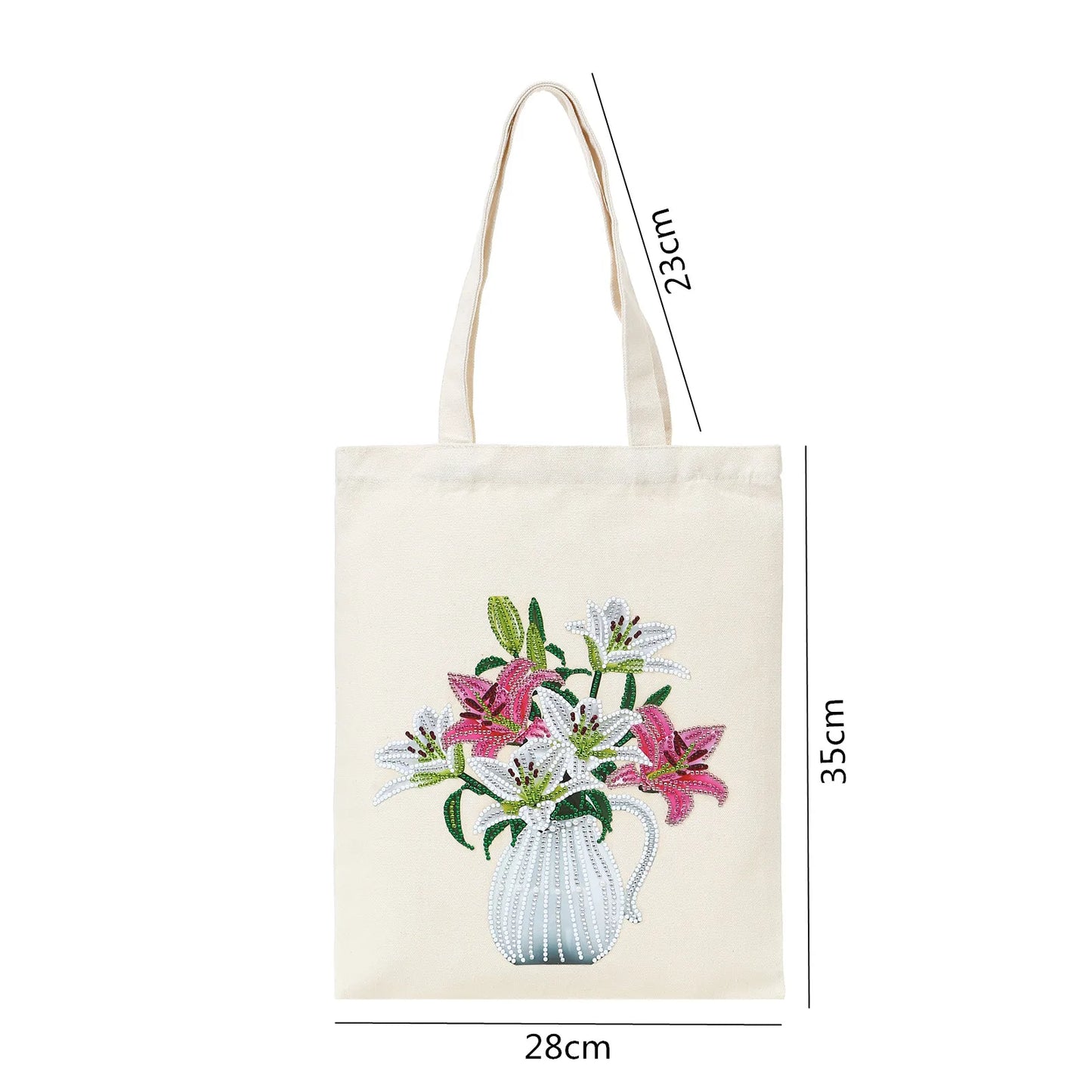 Diamond Painting Tas Bloemen Shopping Bag met Steentjes