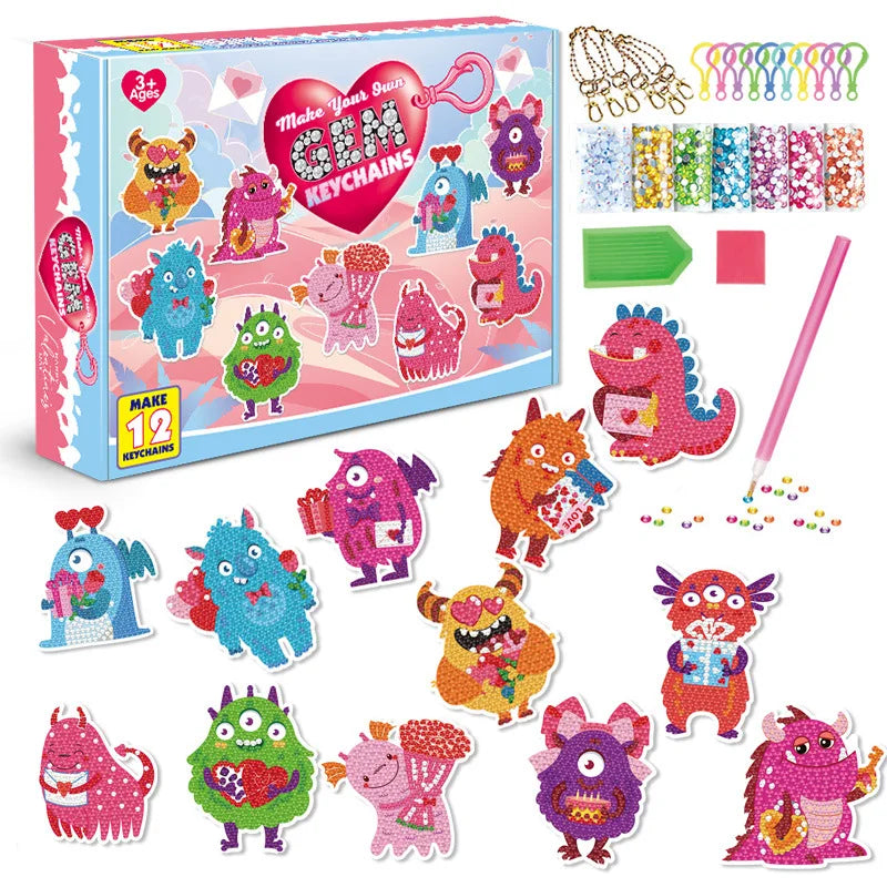 Diamond Painting Sleutelhanger set met heldere acryl hangers