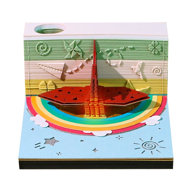 3D Papier Sculptuur Notitieblok / Scheurkalender Decoratie voor Feestdagen en Cadeaus