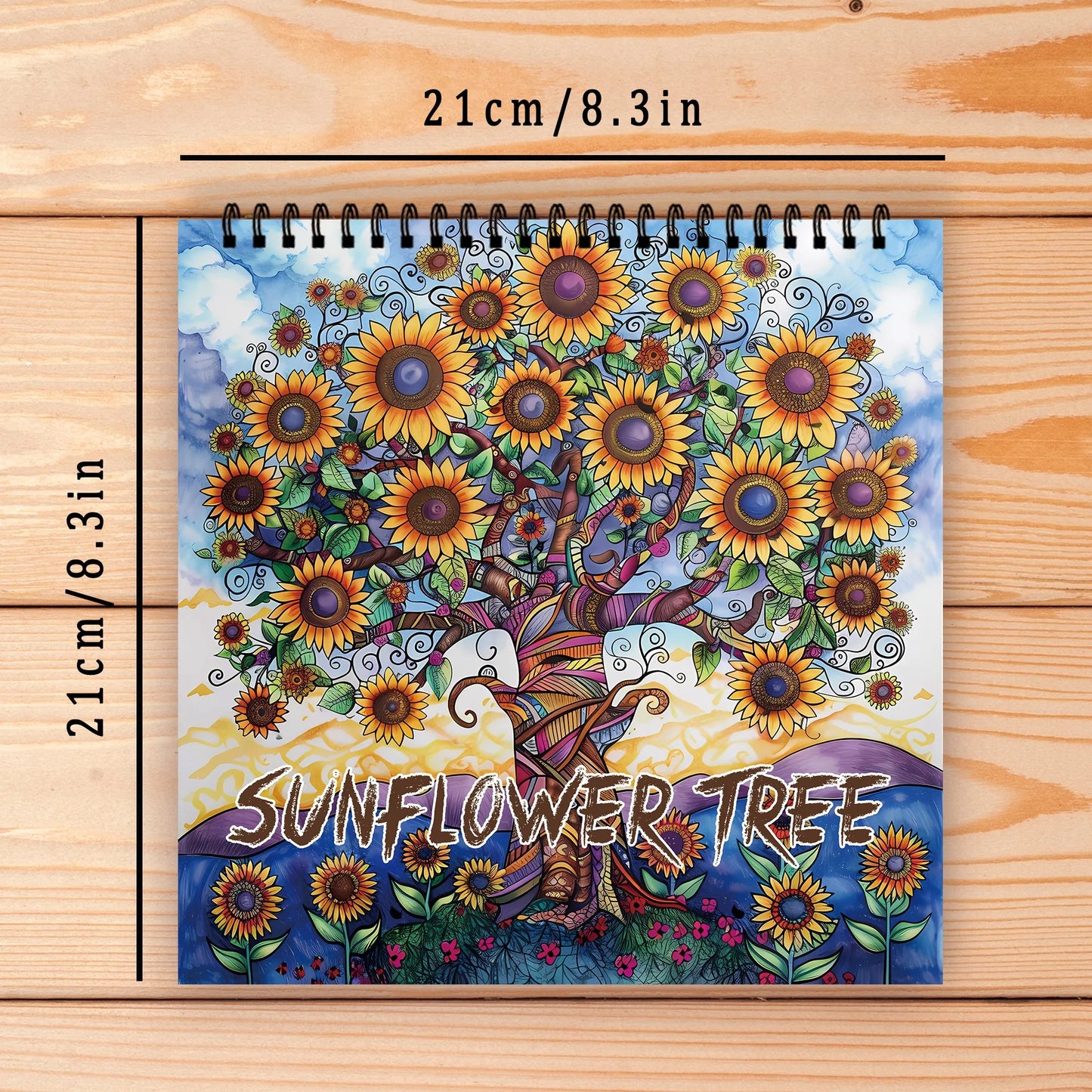 Kleurboek voor volwassenen – 30 rustgevende tekenpagina’s op dik papier - Sunflower tree