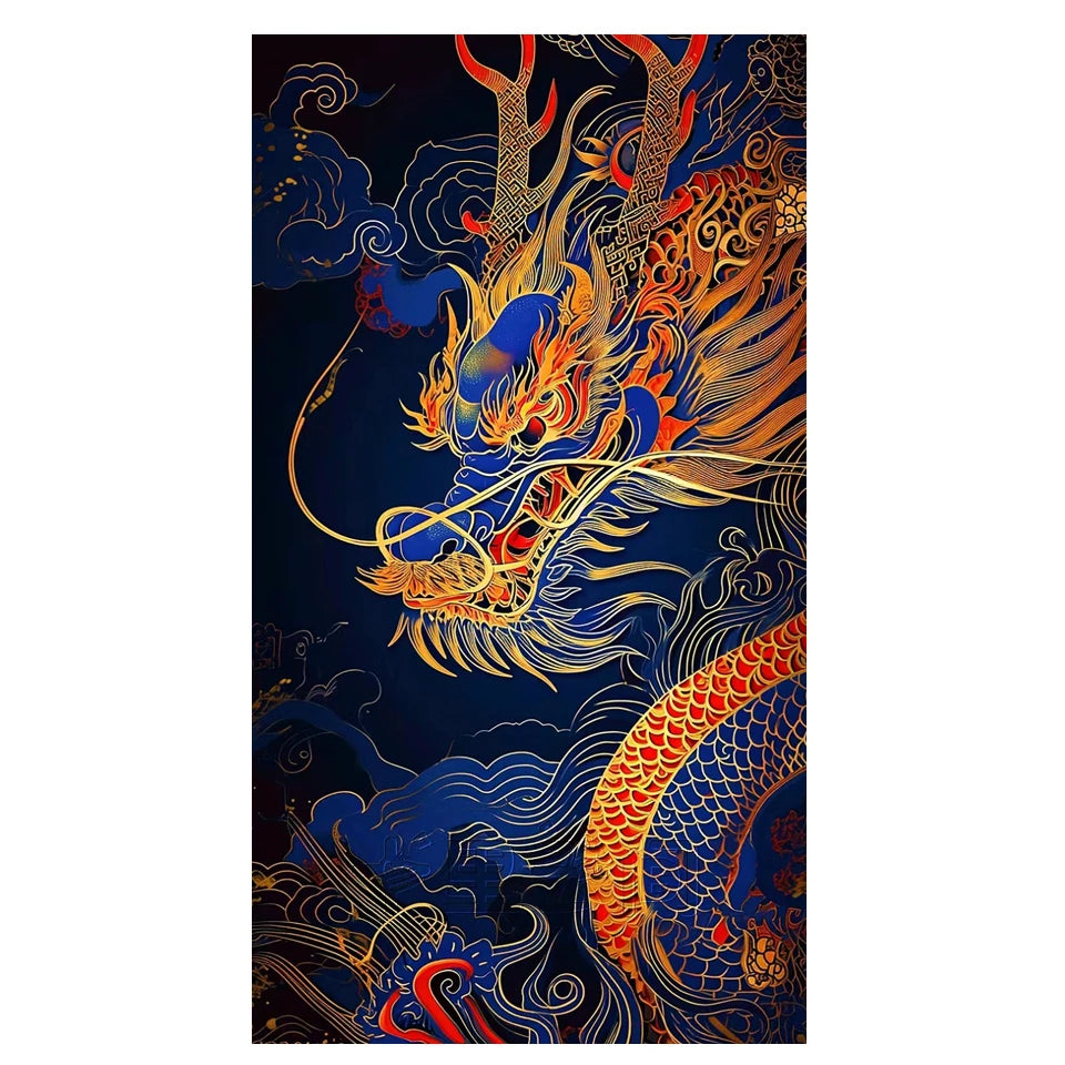 AB Diamond Painting met AB en Fairy dust steentjes – Chinese Draak