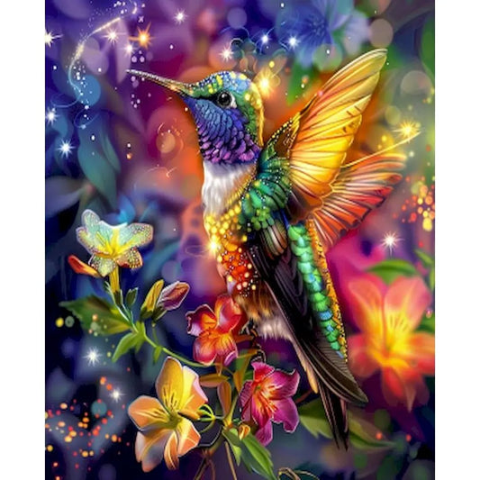 Diamond Painting Dieren - Kleurrijke Wanddecoratie - Kolibrie DZDP78686