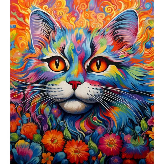 Diamond Painting Dieren Volledige Ronde Steentjes 30x40cm - Kat 3
