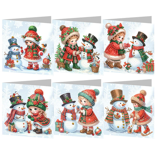 Diamond Painting Kaarten set 6 Kerstkaarten Compleet Knutselpakket - LY870
