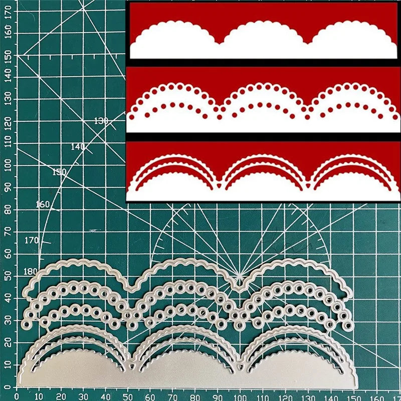 Metalen snijmal Kleurrijke Kanten Golf voor scrapbooking en kaarten