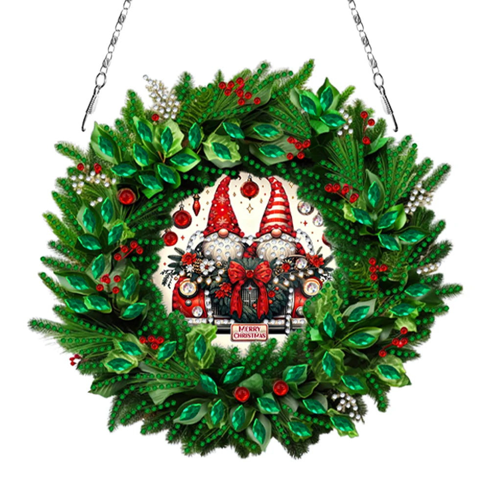 Diamond Painting Kerst krans Hangend Ornament Raamhanger met Speciale Steentjes