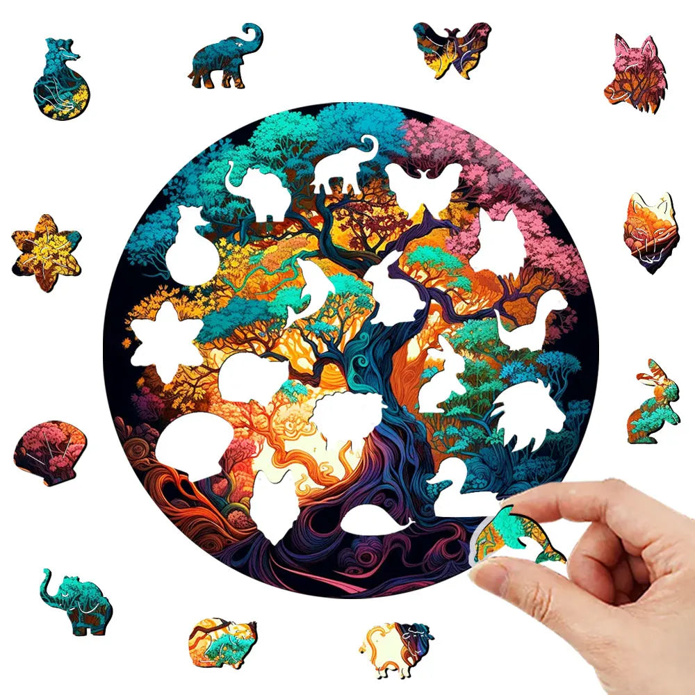 Houten figuren puzzel Alien Plant levensboom voor het hele gezin