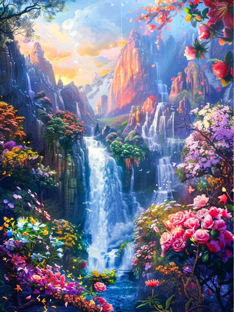 AB Diamond Painting met Fairy dust steentjes – Berg & Waterval