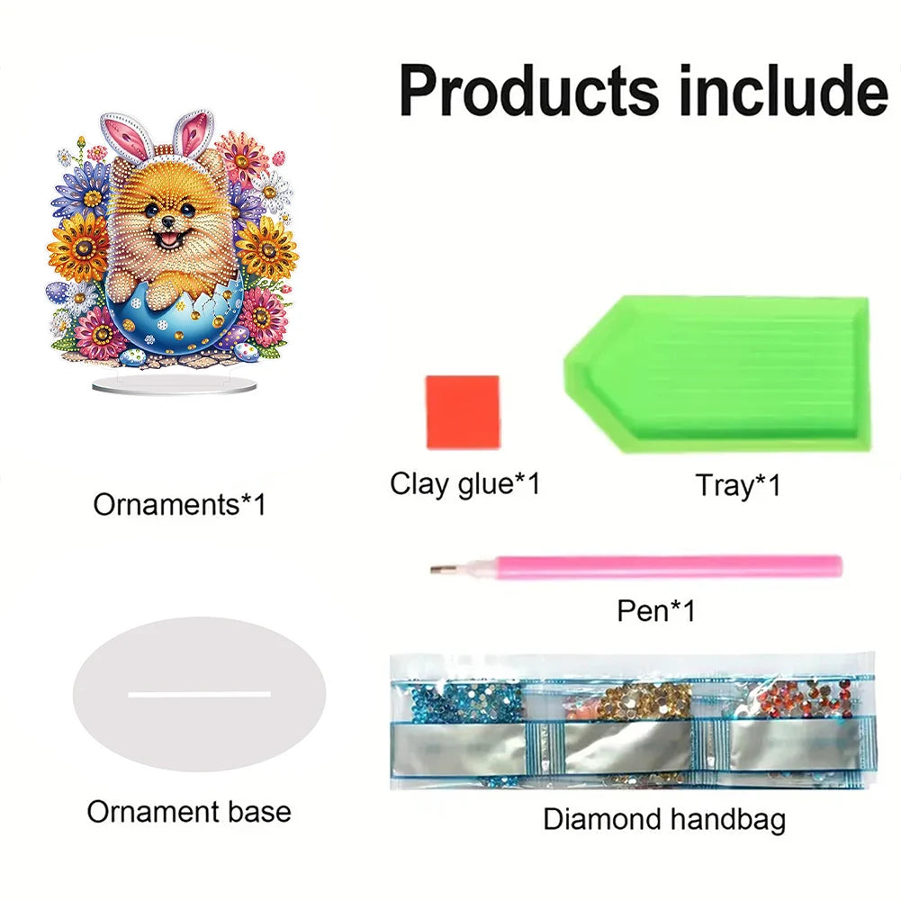 Diamond Painting Tafelornament Koraal Parel Acryl Tafeldecoratie - Gnomes