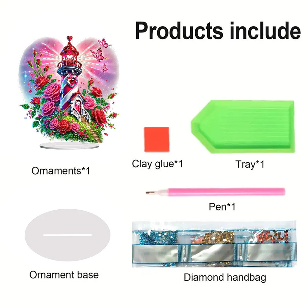 Diamond Painting Tafelornament Acryl Decoratie Set voor Beginners en Volwassenen - Zwaan