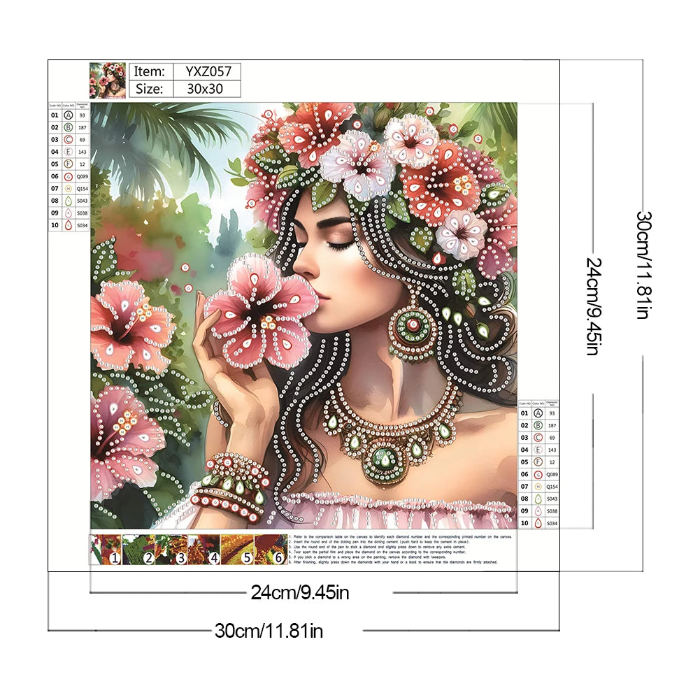 Special Diamond Painting met speciaal gevormde steentjes Beauty 30x30cm - YXZ063
