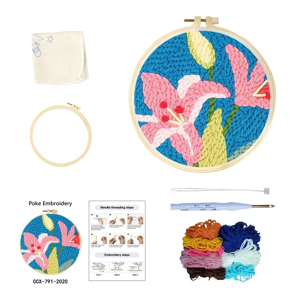 Punch Needle pakket Cartoon beginners met borduurring en complete starterset - CCX-816-2020