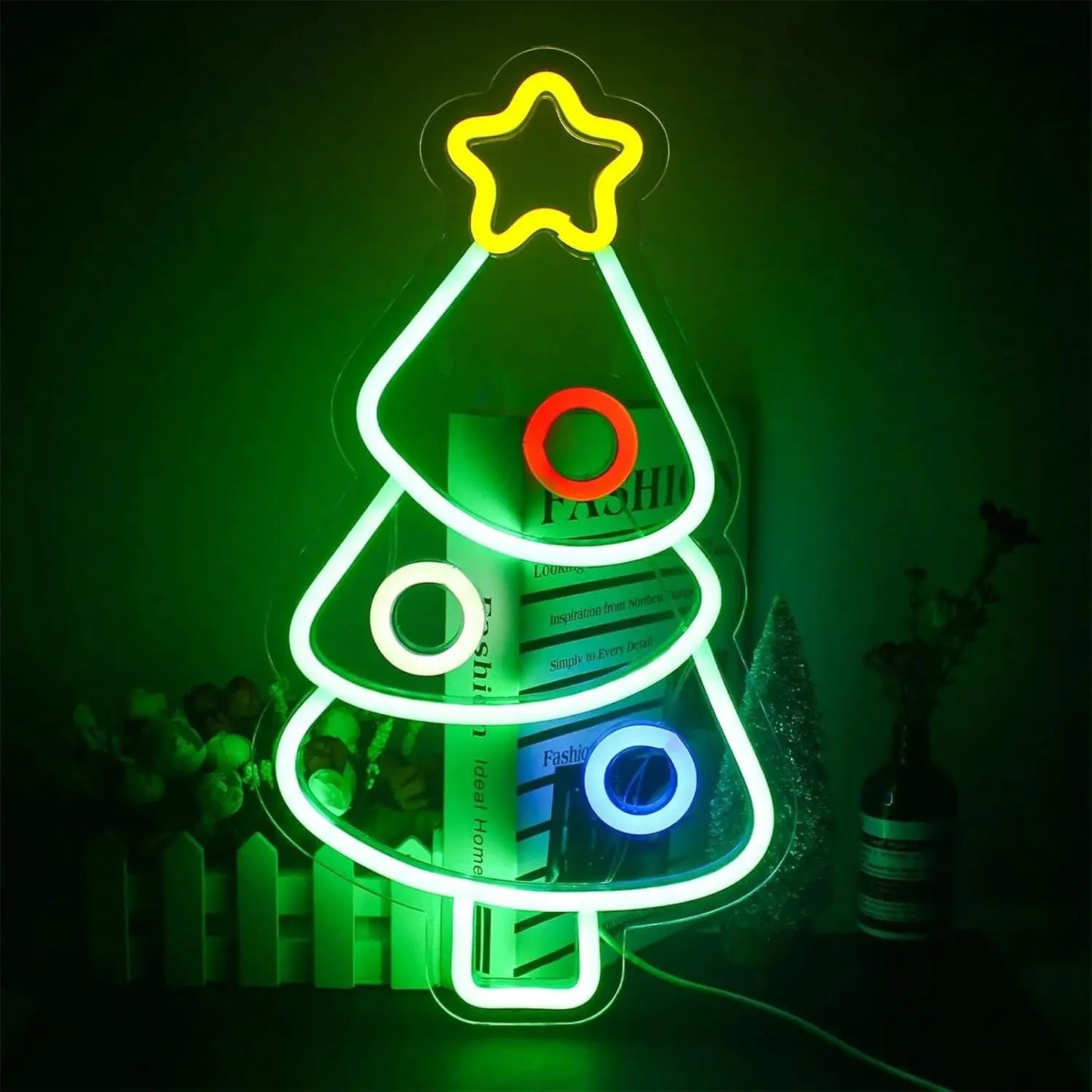 Kerst lamp neon boom met USB dimmer – sfeervolle LED kerstverlichting