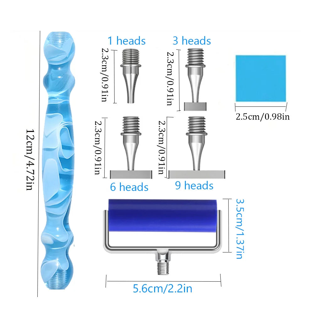 Diamond Painting Opzetstukken voor Diamond Painting pen – Ergonomische Penkop Set met Metaal & Roller Accessoires
