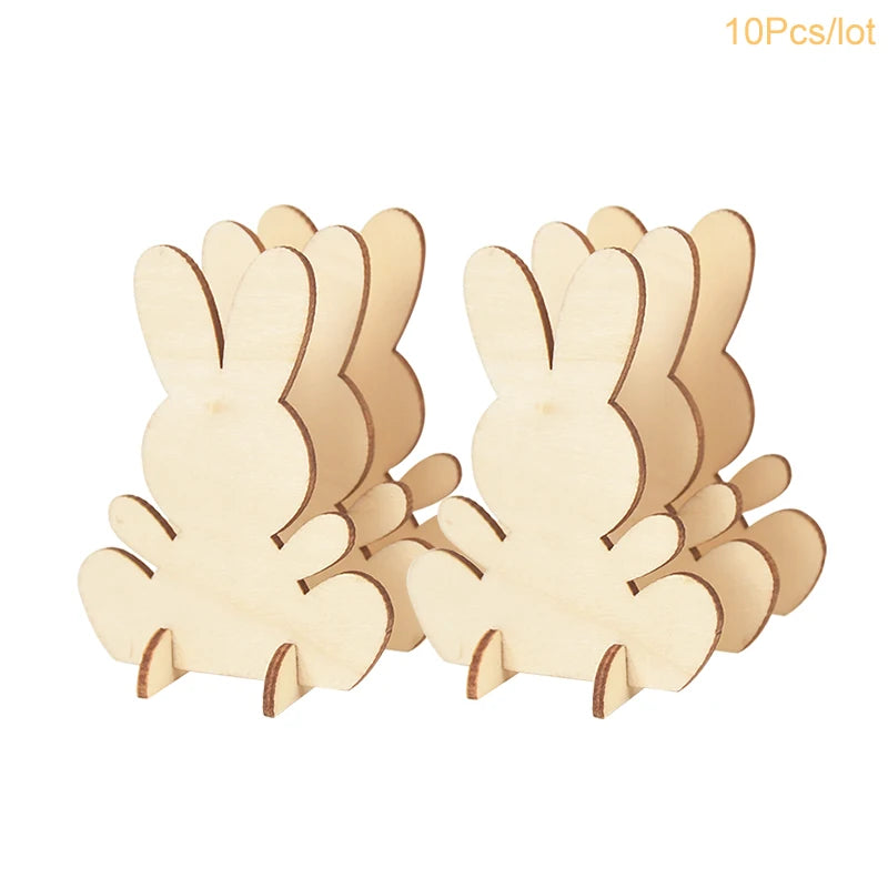 Houten Paas figuur om zelf te kleuren/schilderen – Konijn Paasdecoratie Set