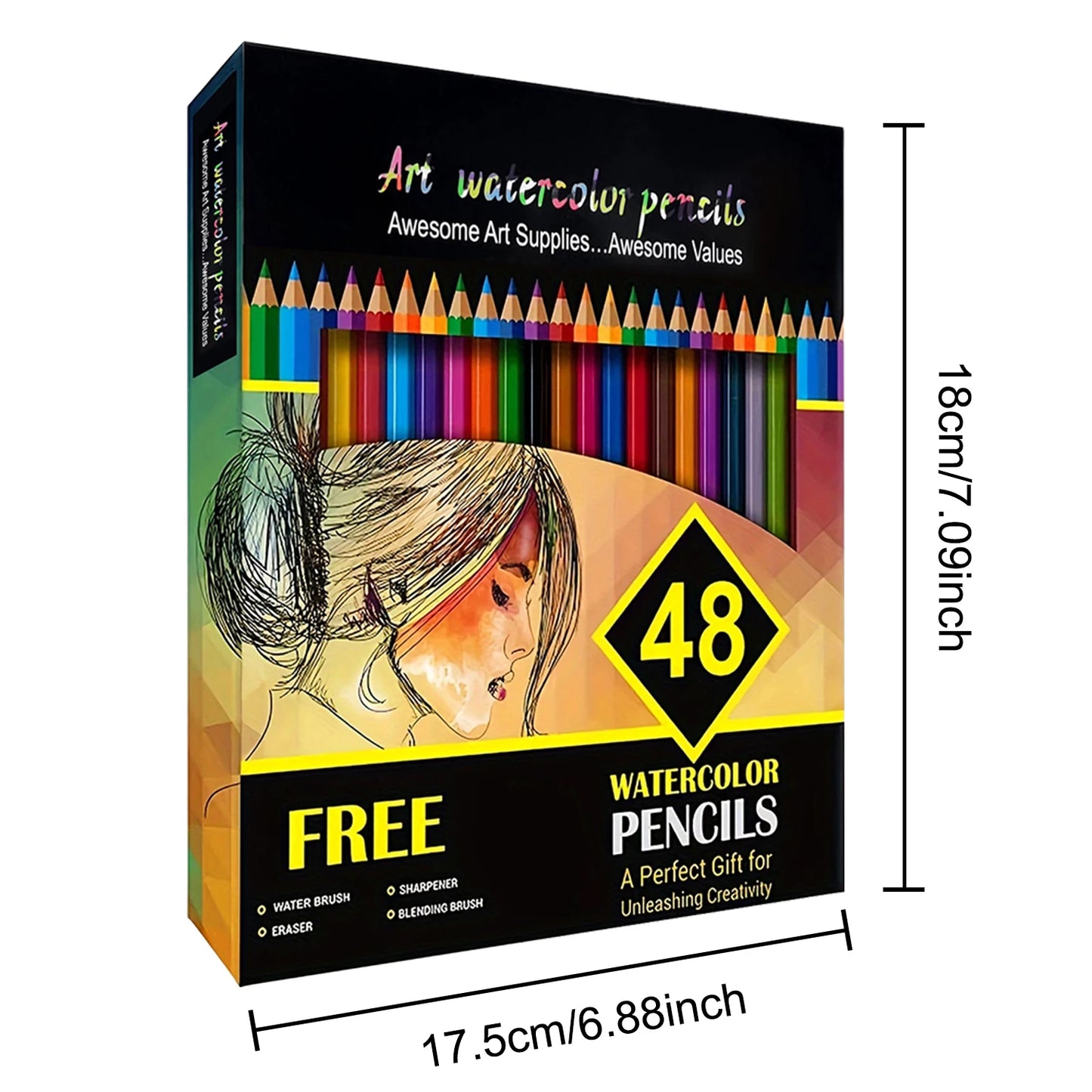 Potloden set Aquarel Kleurpotloden 48 Kleuren Professionele Tekenset