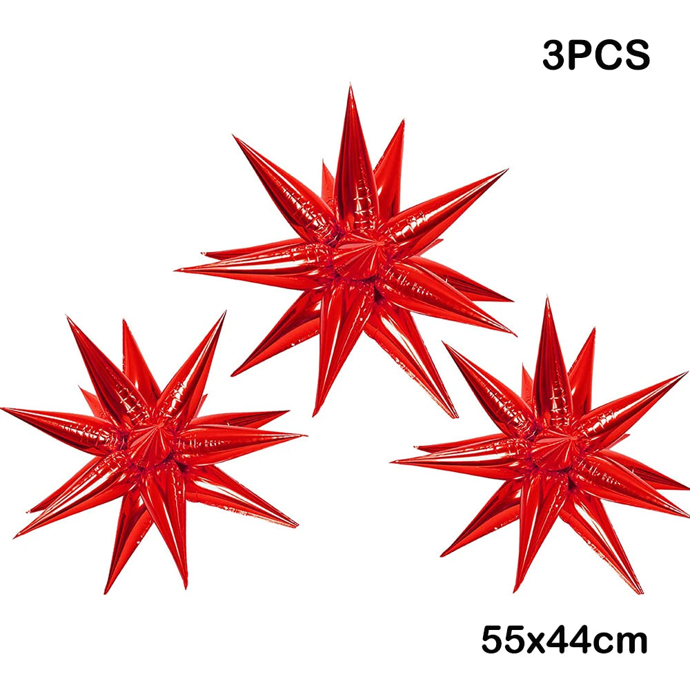 Opblaasbaar Kerst ornament snoepstok en ster decoratie in rood en groen