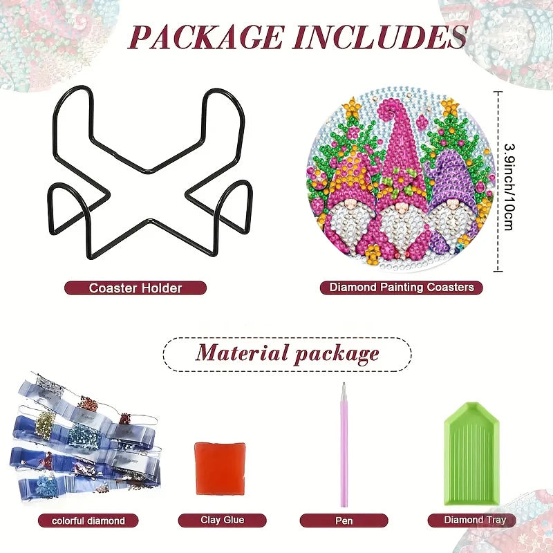 Diamond Painting Onderzetters Kerst Collectie Set Zonder Houder