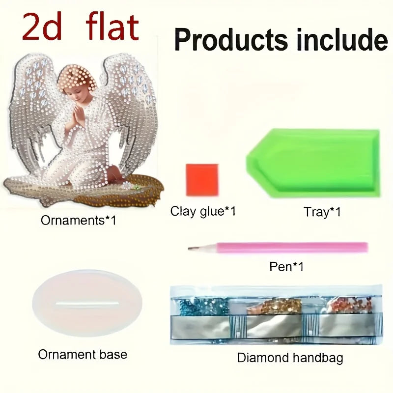 Diamond Painting Tafelornament Engel met Onregelmatige Steentjes