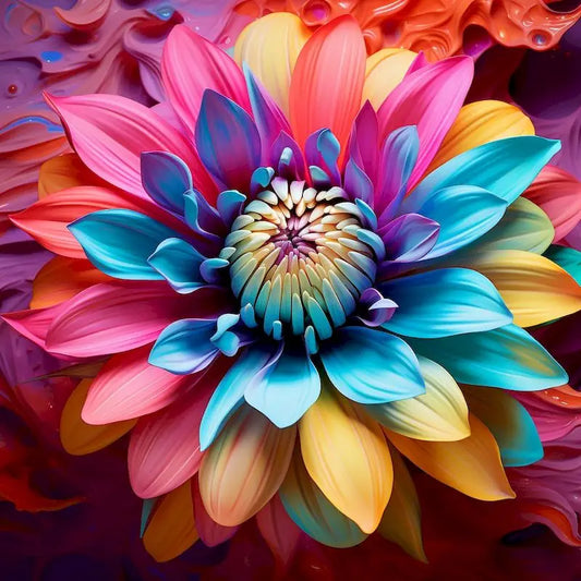Diamond Painting Bloemen Volledige Ronde Steentjes 30x40cm - Bloem 2