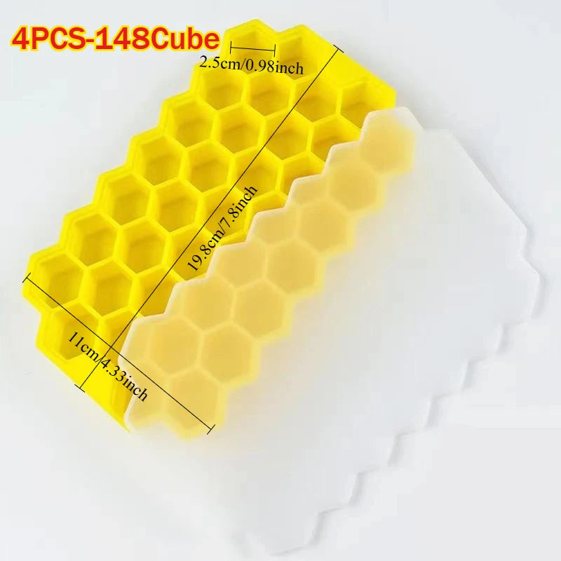 IJsblokjesvorm honingraat silicone met deksel – 148 vakjes
