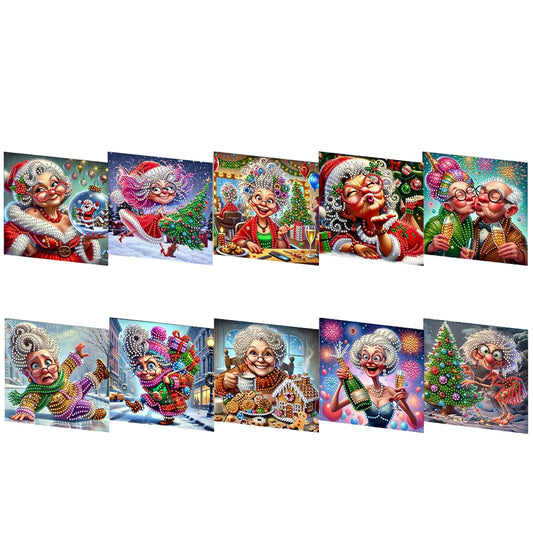 Diamond Painting Kerstkaarten set Oma's – 10 Luxe Wenskaarten
