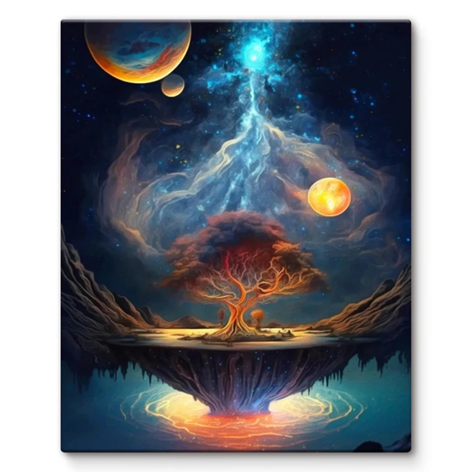 Schilderen op nummer Landschappen – Bomen in het donker (keuze uit 12 afbeeldingen)