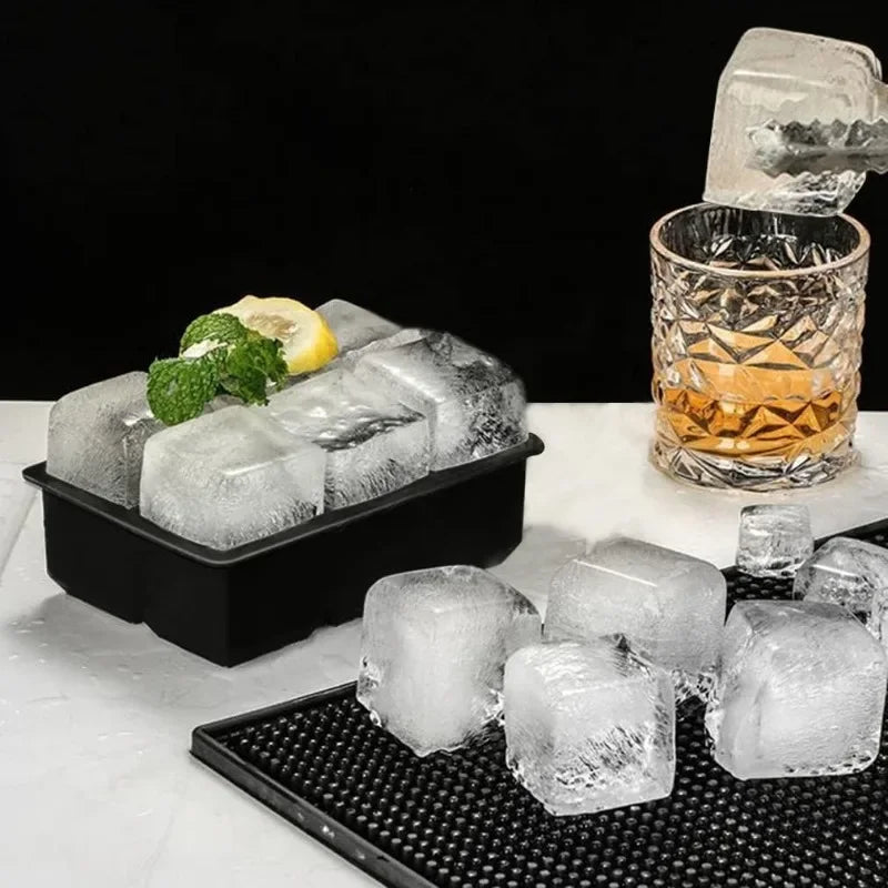 IJsblokjes vorm siliconen tray met 4, 6 of 8 vakken voor ronde en vierkante ijsblokjes