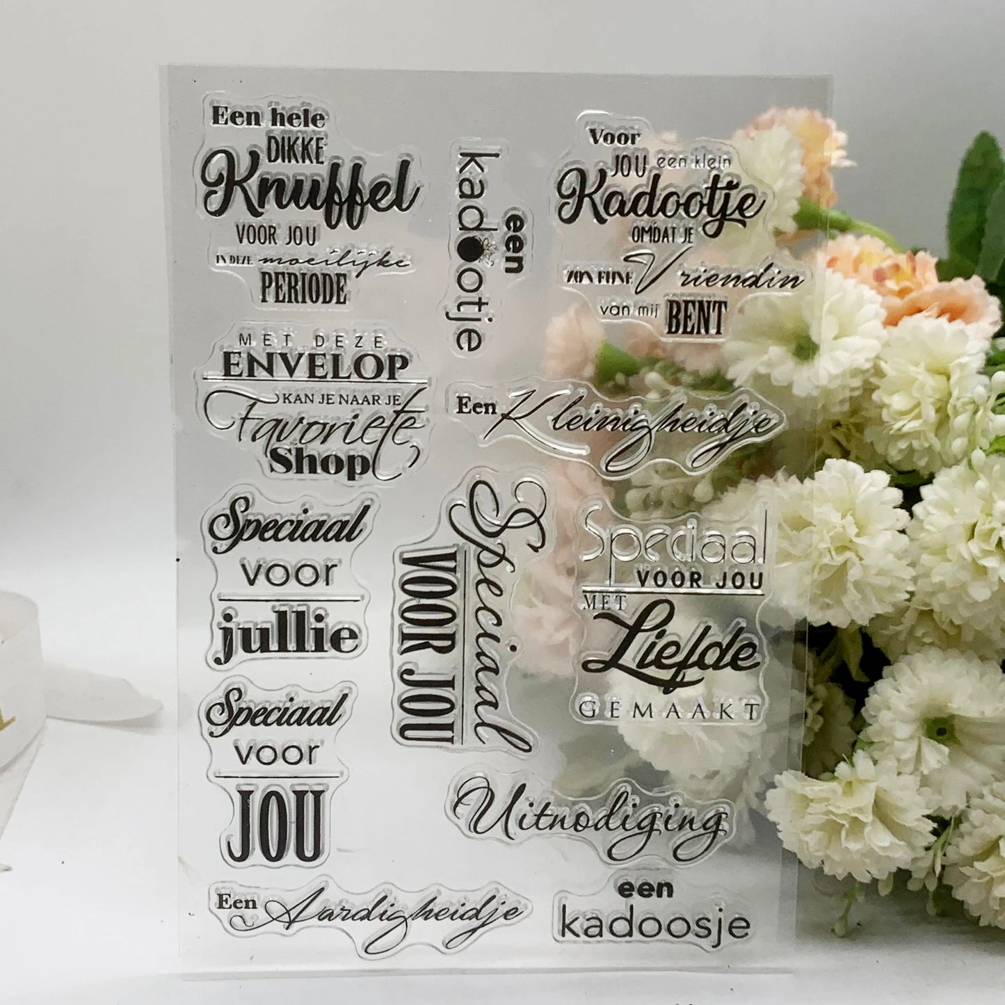 Stempel Transparante Siliconen Rubber Stempelvel met Woorden en Patronen