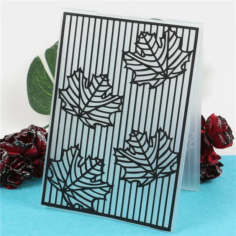 Embossing folder maple leaf kunststof sjabloon voor kaarten en scrapbooking