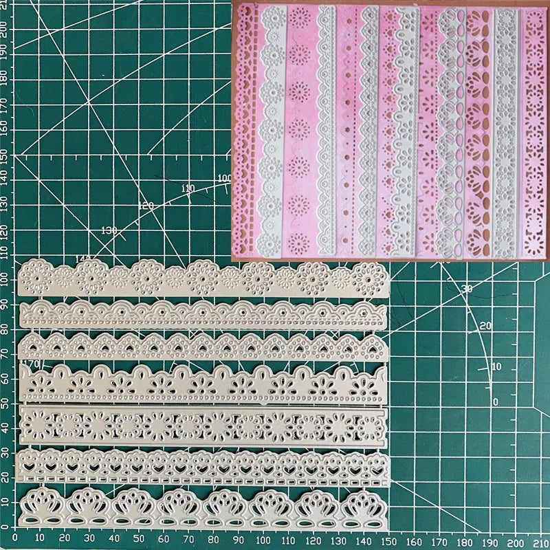 Metalen snijmal Kleurrijke Kanten Golf voor scrapbooking en kaarten