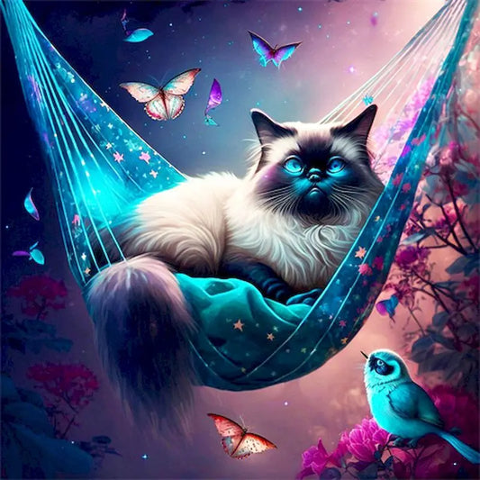 Diamond Painting Dieren Volledige Ronde Steentjes 30x40cm - Kat 1