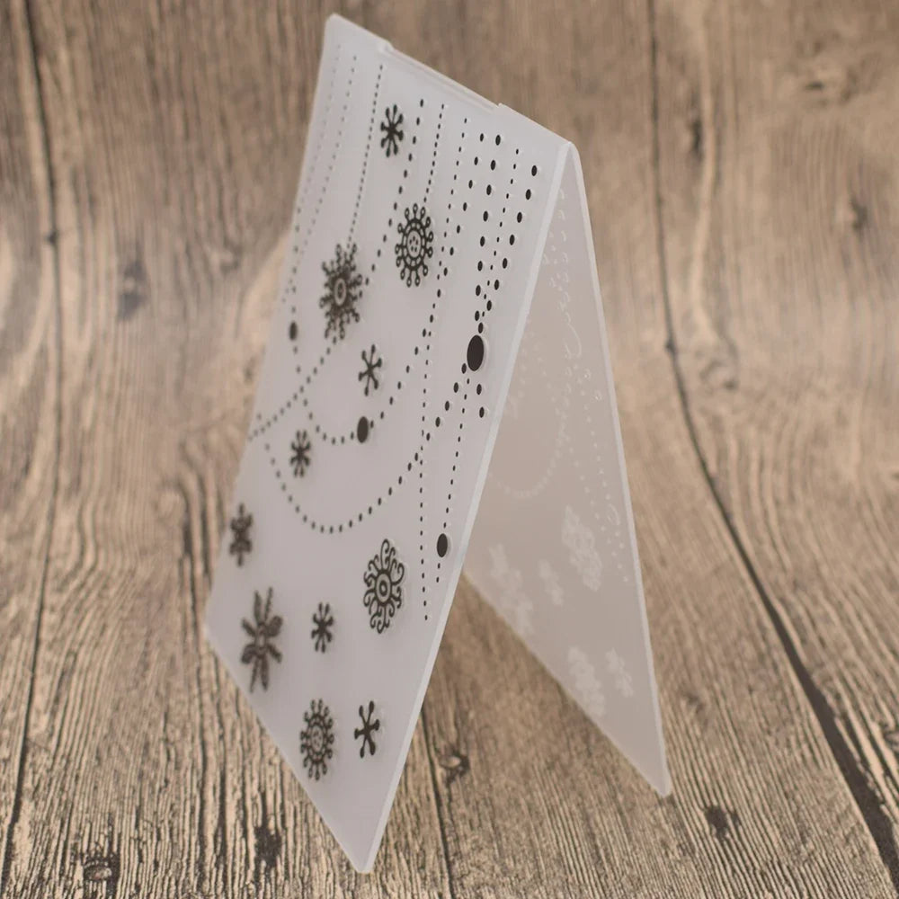 Embossing folder sneeuwvlokken bloemen mal voor scrapbooking en kaarten