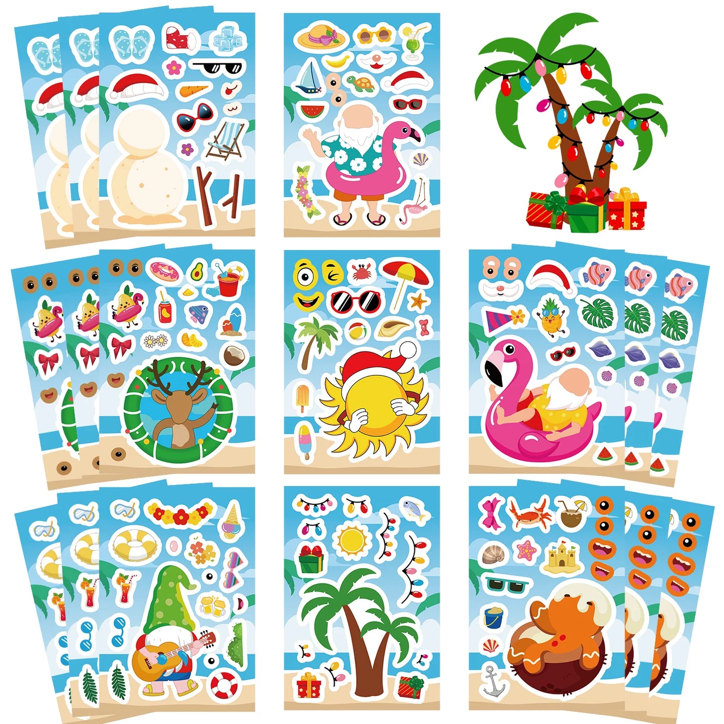 Sticker pret voor kinderen - Maak je eigen dieren gezichten set