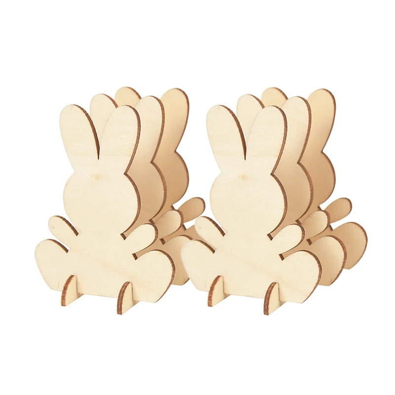 Houten Paas figuur om zelf te kleuren/schilderen – Konijn Paasdecoratie Set