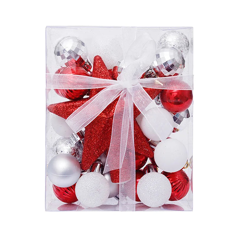 Kerstballen set met 30 decoratieve ballen en ster piek voor kerstboom