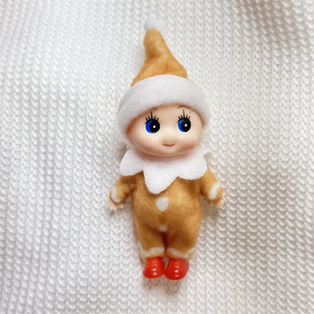 Kerst pop tweeling elf jongen en meisje – feestelijke mini decoratie